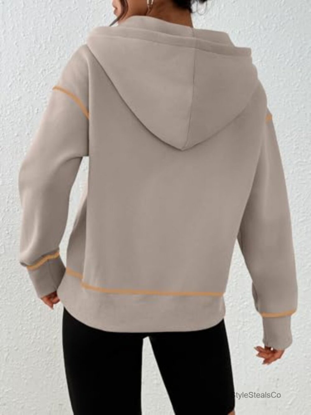 Half Zip Pullover Cropped Hoodie Y2k Cute Sweatshirt Women - Picture 4 of 6